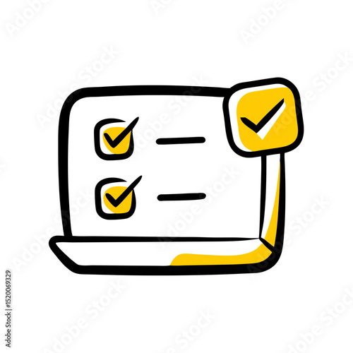 online survey scheme vector icon