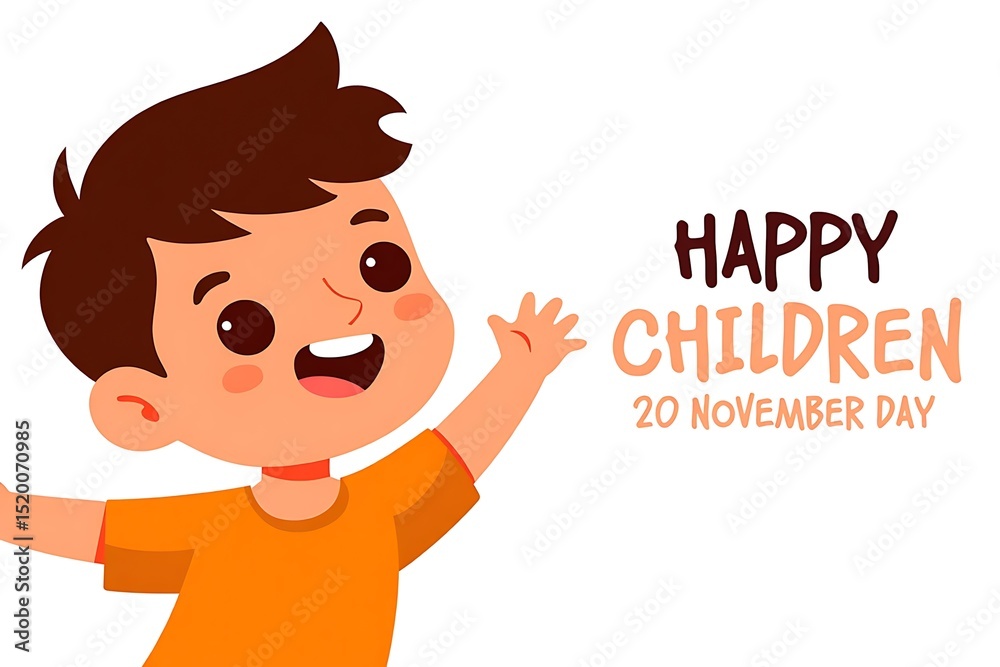 Happy children day cartoon boy cheerful celebration concept Happy children day cartoon boy cheerful celebration concept