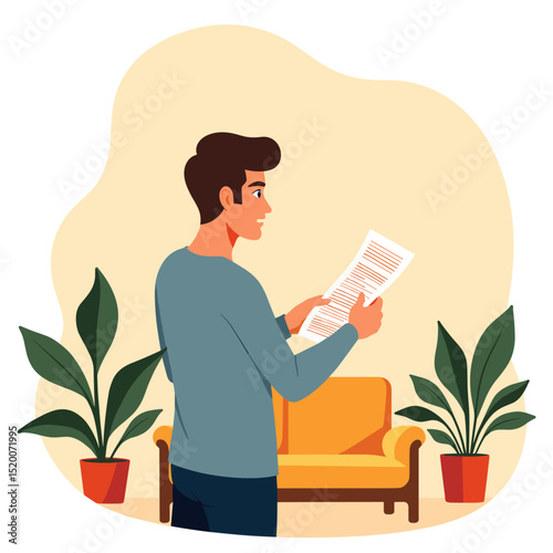 Man looking at unpaid bills