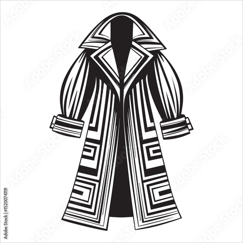Chunky Geometric Coat silhouette vector