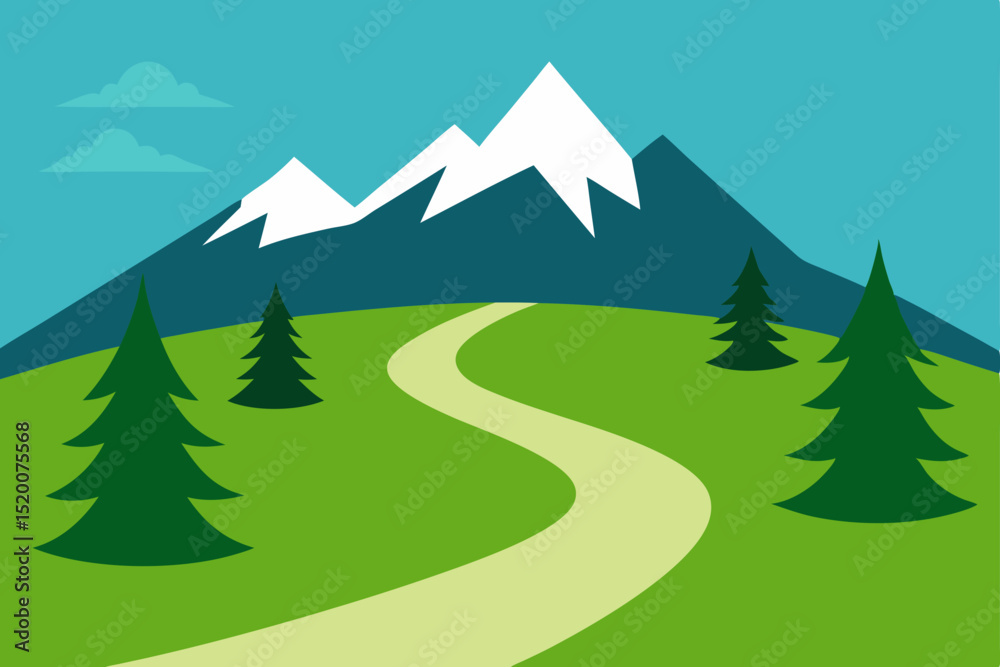 Fototapeta premium vector illustration of a mountain landscape