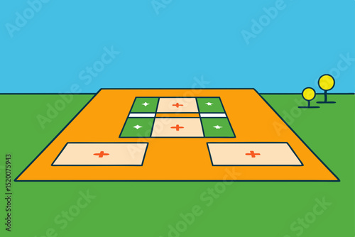 football field with a ball