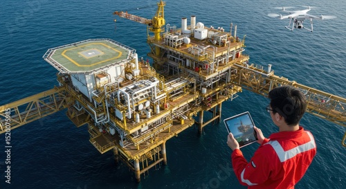 Innovative offshore inspection with drone and digital technology integration by engineer