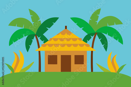 house with palm trees