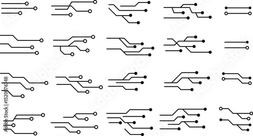Intricate Circuitry Pathways: A captivating graphic resource unveils an array of detailed electronic circuit pathways. A design element for innovative tech. 