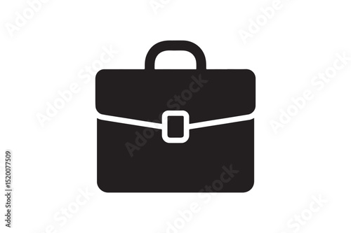 Briefcase silhouette vector art illustration on white background