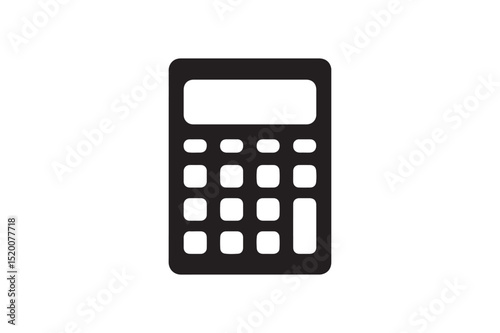 Calculator silhouette vector art illustration on white background