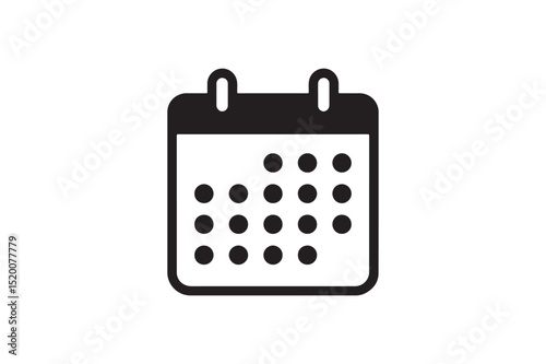 Calendar icon silhouette vector art illustration on white background