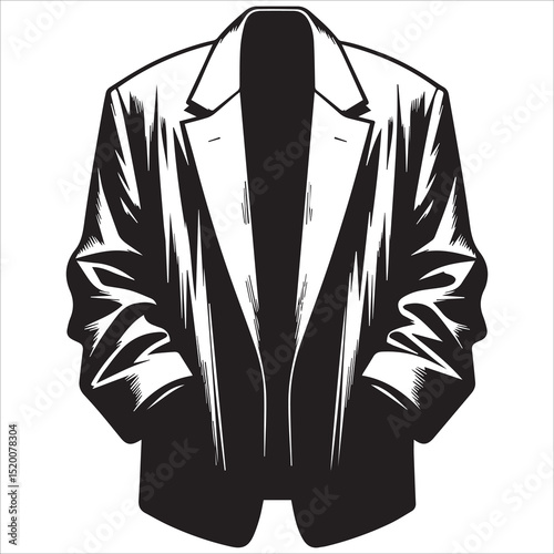 Chunky Oversized Blazer Coat silhouette vector
