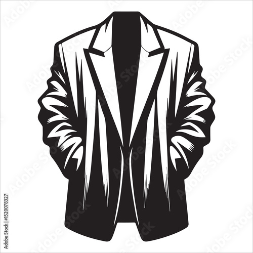 Chunky Oversized Blazer Coat silhouette vector