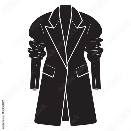Chunky Oversized Blazer Coat silhouette vector