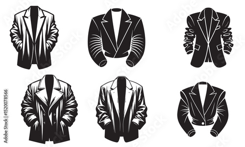 Chunky Oversized Blazer Coat silhouette vector