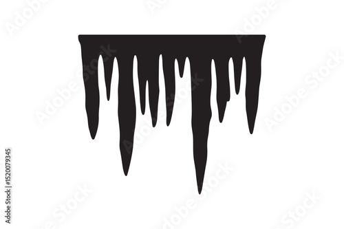 Icicles silhouette vector art illustration on white background