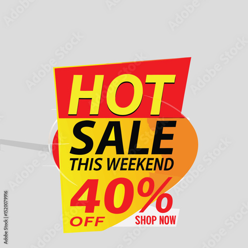 Hot Sale background template with burning tag. Discount label special offer shopping banner