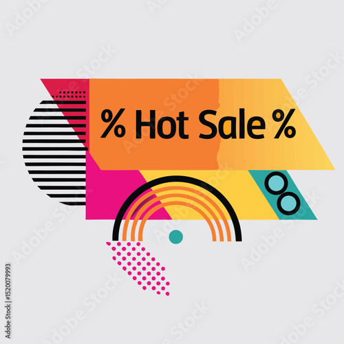 Hot Sale background template with burning tag. Discount label special offer shopping banner