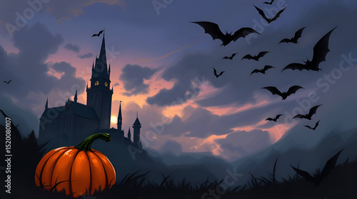 halloween background with pumpkins