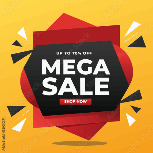Hot Sale background template with burning tag. Discount label special offer shopping banner