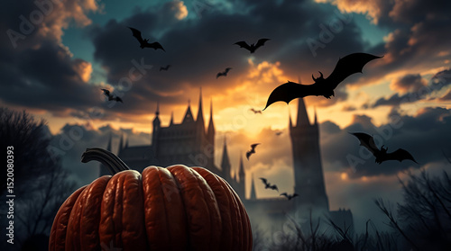 halloween background with pumpkin