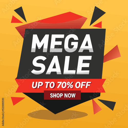 Hot Sale background template with burning tag. Discount label special offer shopping banner