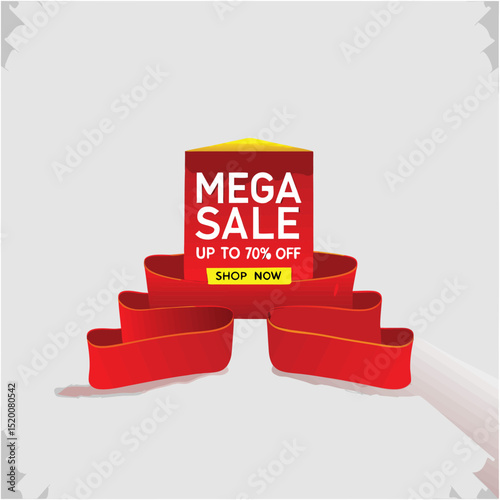 Hot Sale background template with burning tag. Discount label special offer shopping banner
