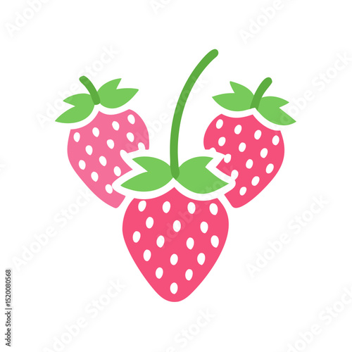 Stylized strawberry icon cluster with vibrant colors symbolizing freshness and sweetness