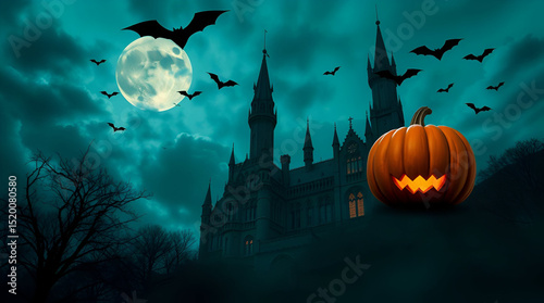 halloween background with pumpkin
