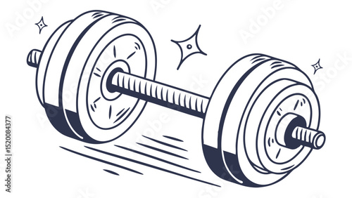 Dumbbell weightlifting exercise equipment fitness training workout gym strength illustration vector art