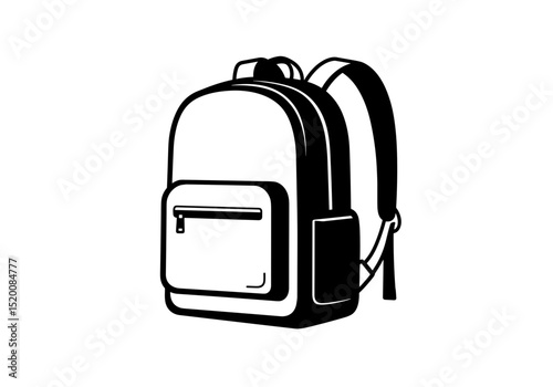 Stylish black backpack with front pocket and adjustable straps  