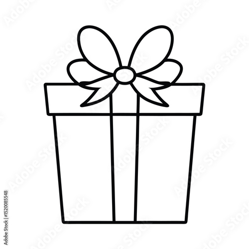 Christmas gift box line art 