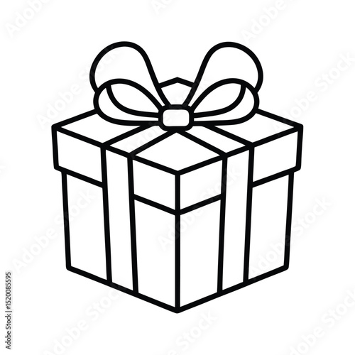 Christmas gift box line art 