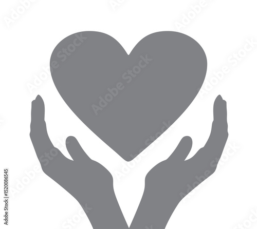Hand hold heart. vector illustration	