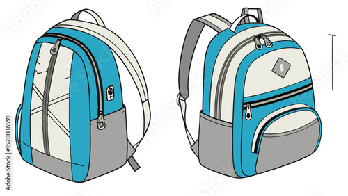 Shop stylish blue and gray backpack for school travel hiking and everyday use durable and comfortable design