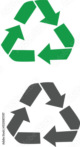 recycle symbol on white background