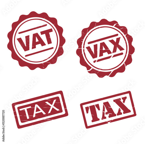 VAT, TAX, & VAX Vector Illustration