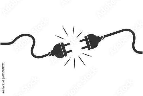Disconnected Plug Vector Illustration