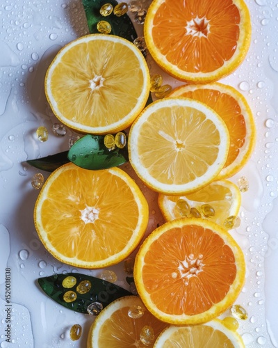 Fototapeta Naklejka Na Ścianę i Meble -  Fresh citrus fruits vitamin c health wellness
