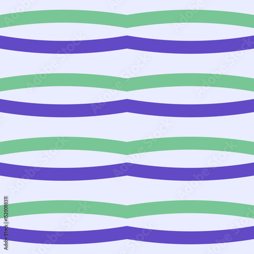 Wavy Blue and Green Lines Seamless Pattern