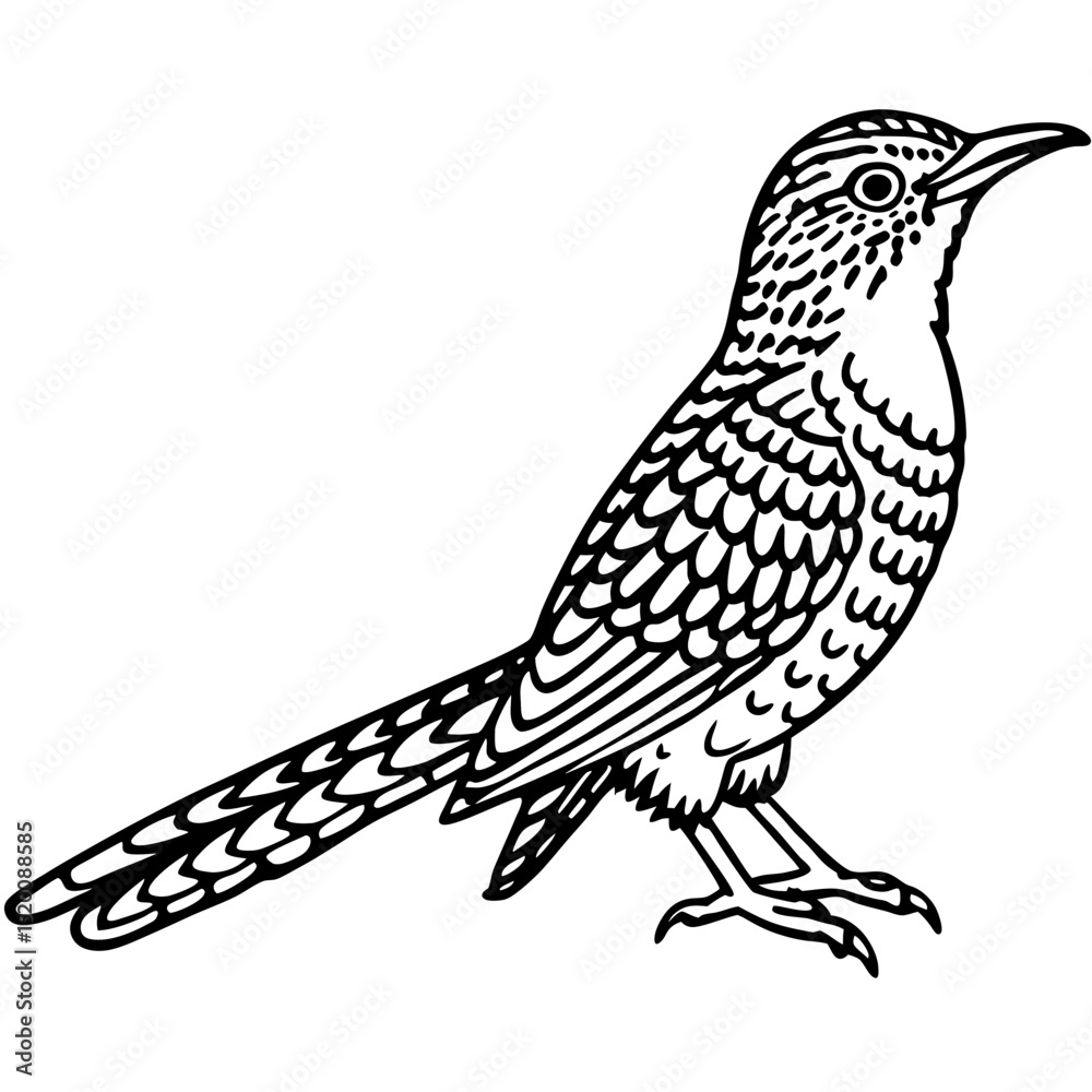 Fototapeta premium Eurasian Wryneck Vector on White