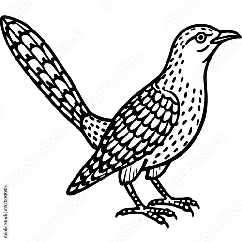 Minimalist Eurasian Wryneck Illustration