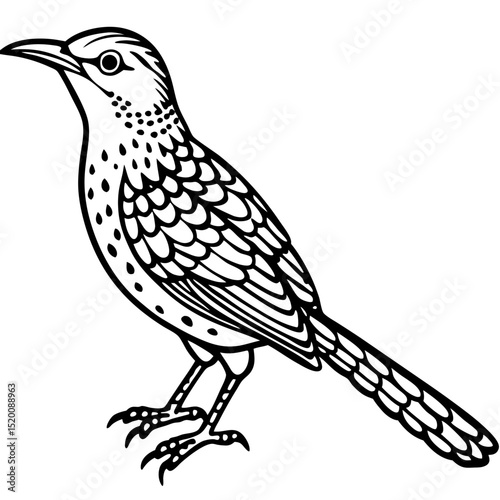 Minimalist Eurasian Wryneck Illustration