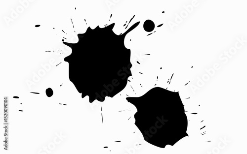 Black ink drops on white background ink vector