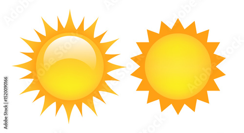 Sun. Vector illustration isolated on white background.