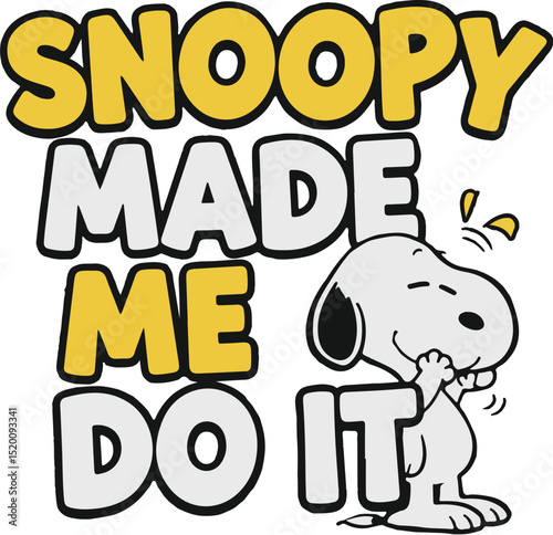 Snoopy Made Me Do It T-Shirt – Funny Cartoon Dog Graphic Tee for Peanuts Fans