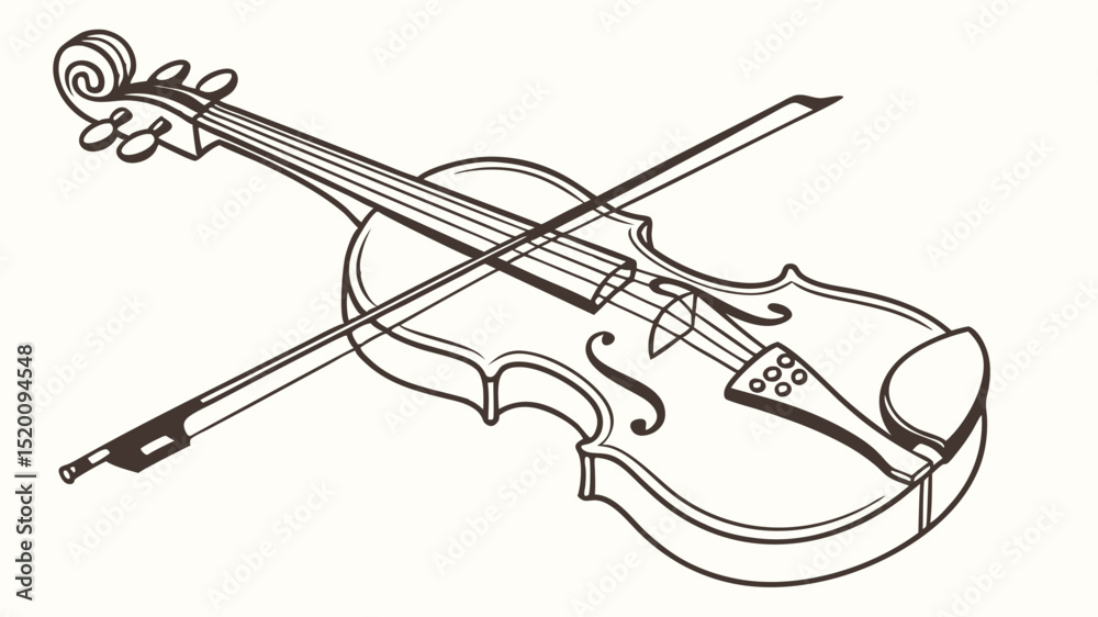 Obraz premium Download violin vector art drawing illustration for music education and creative projects free high quality