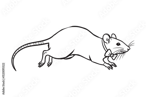 Elegant Rat Illustration A Dapper Rodent in a Bow Tie