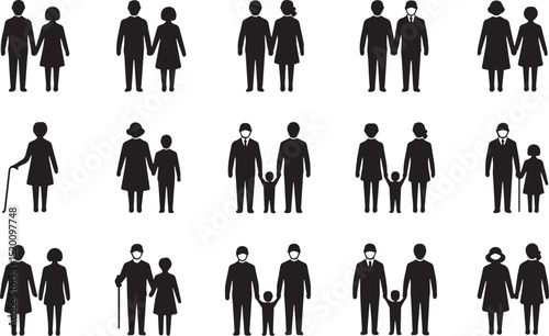 Family Relationships and People Solid Icons
