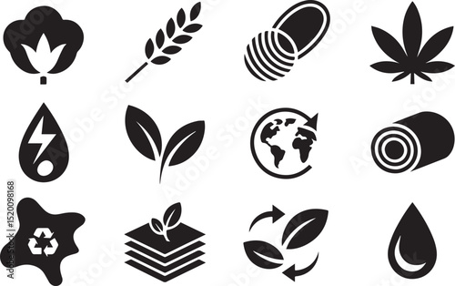 Natural Resource and Sustainability Icons Collection