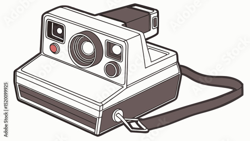Vintage polaroid camera illustration retro instant camera photography old camera design art graphic design