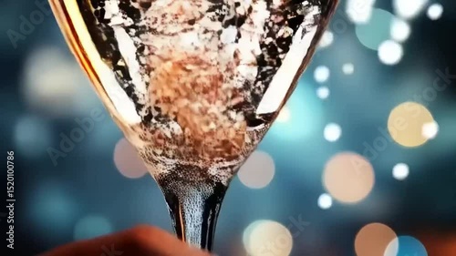Elegant drink with bokeh light background, perfect for new year celebrations