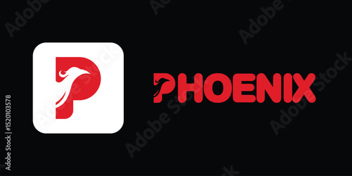 Creative P phoenix logo with modern concept